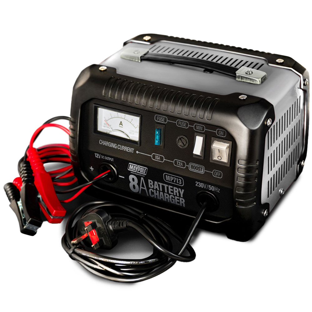 Maypole 8A 12V Metal Cased Battery Charger Image 1