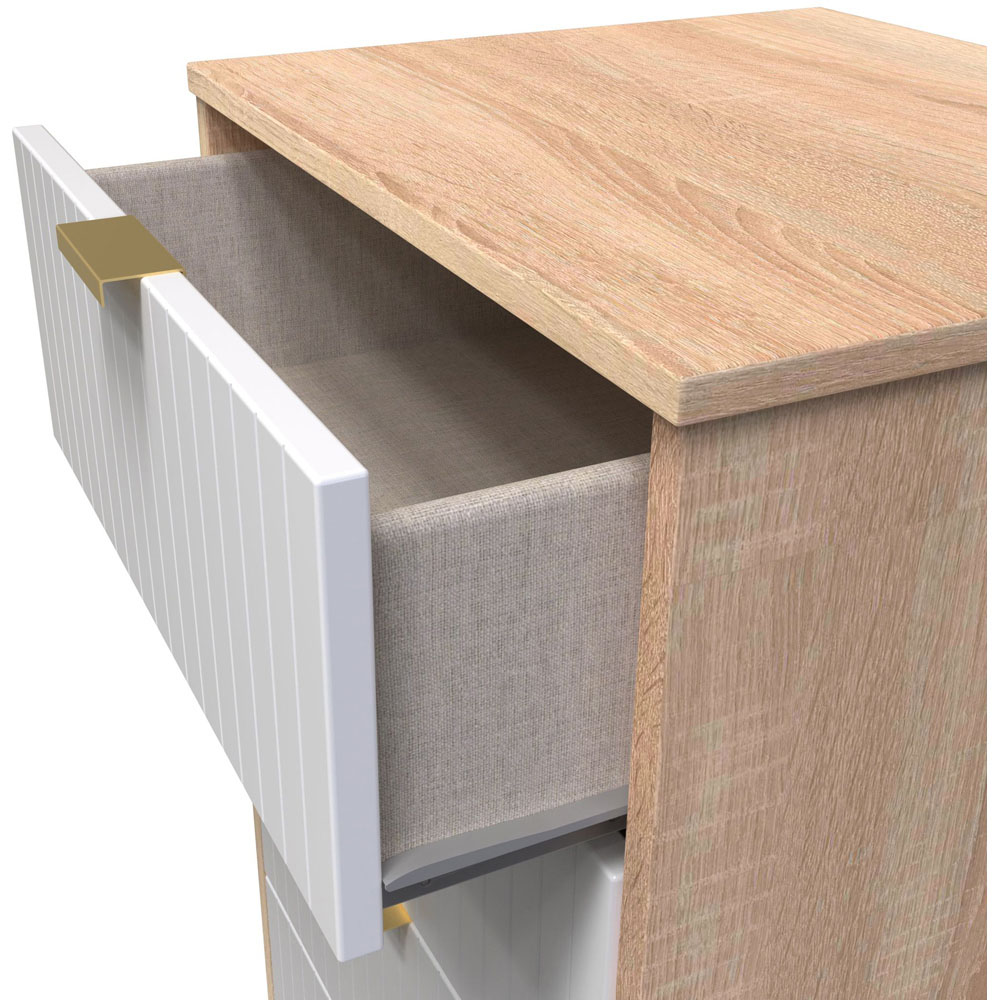 Crowndale 5 Drawer White Matt and Bardolino Oak Chest of Drawers Ready Assembled Image 6