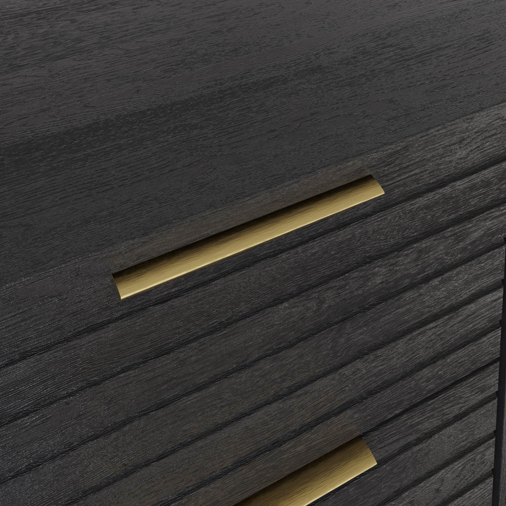 GFW Nervata 2 Door 3 Drawer Black Sideboard Image 6