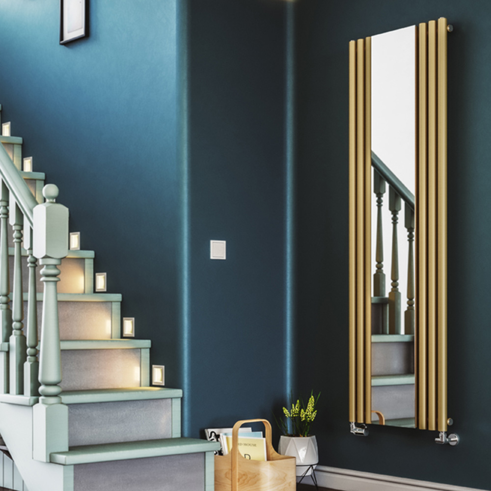 Terma Rolo Mirror 2854 BTU Brass Radiator 1800 x 590mm Image 7