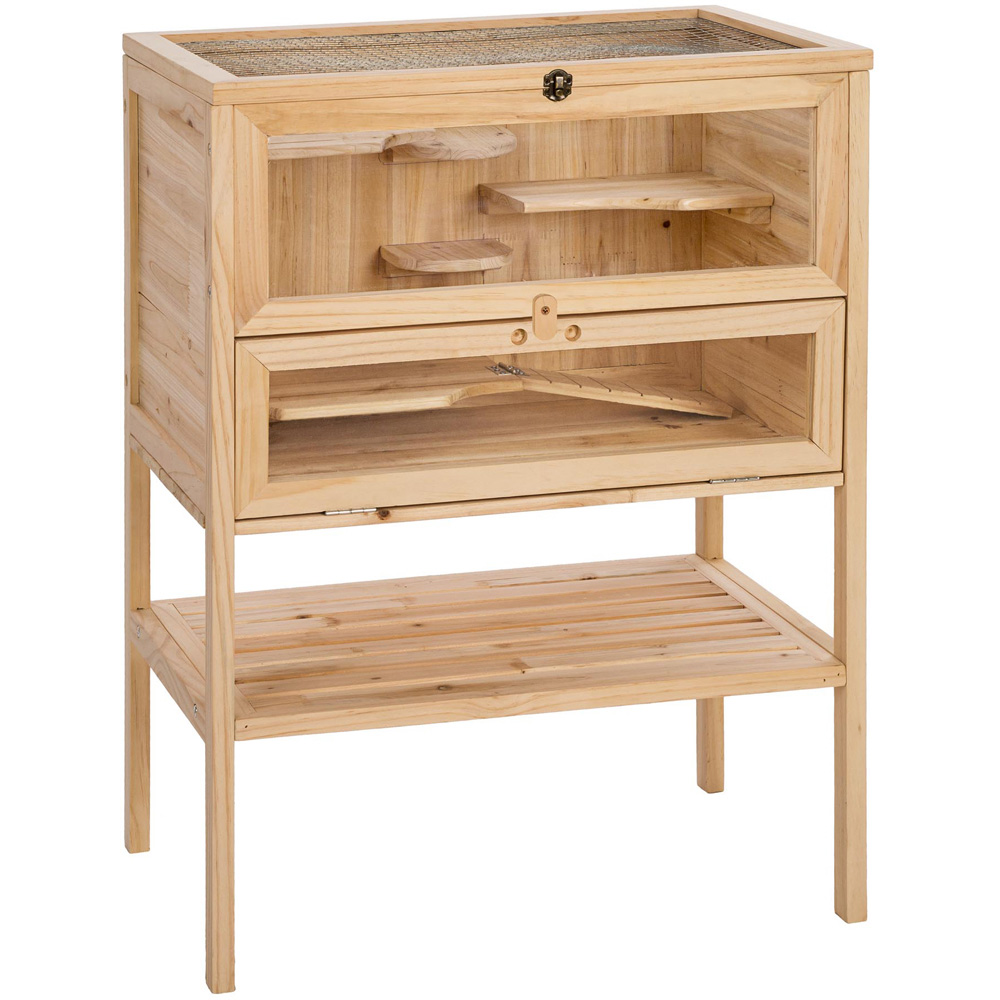 tectake Binki Wooden Hamster Cage 60 x 40 x 80cm Image 1
