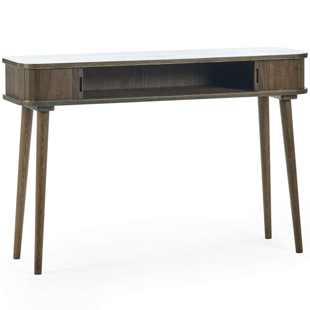 Julian Bowen Arya 2 Door Dark Oak Effect Fluted Console Table Image 4