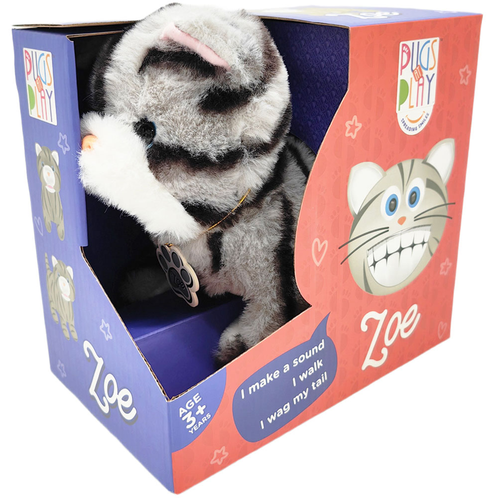 Pugs at Play Zoe Interactive Walking Cat Plush Soft Toy Image 2