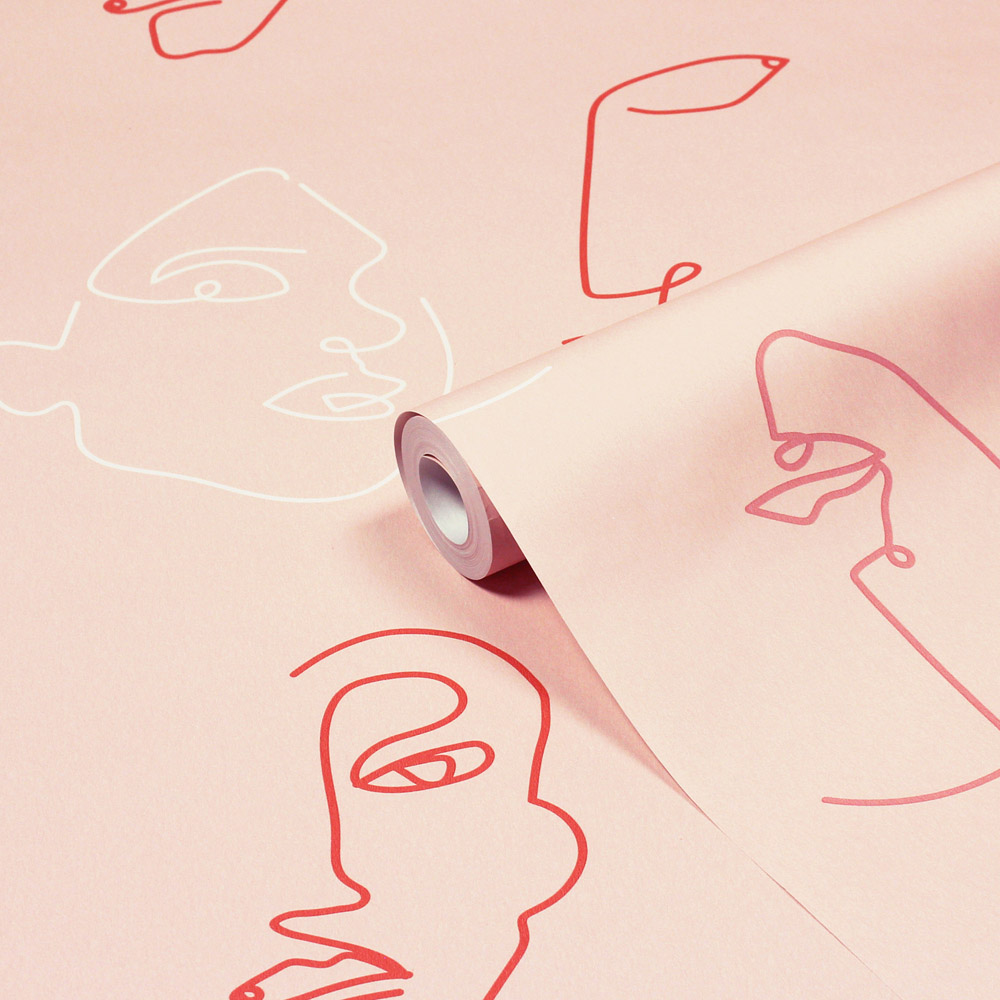 furn. Kindred Abstract Blush Pink Matte Wallpaper Image 2