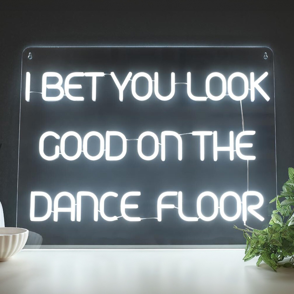 Look Good On The Dancefloor White LED Neon Light Image 1