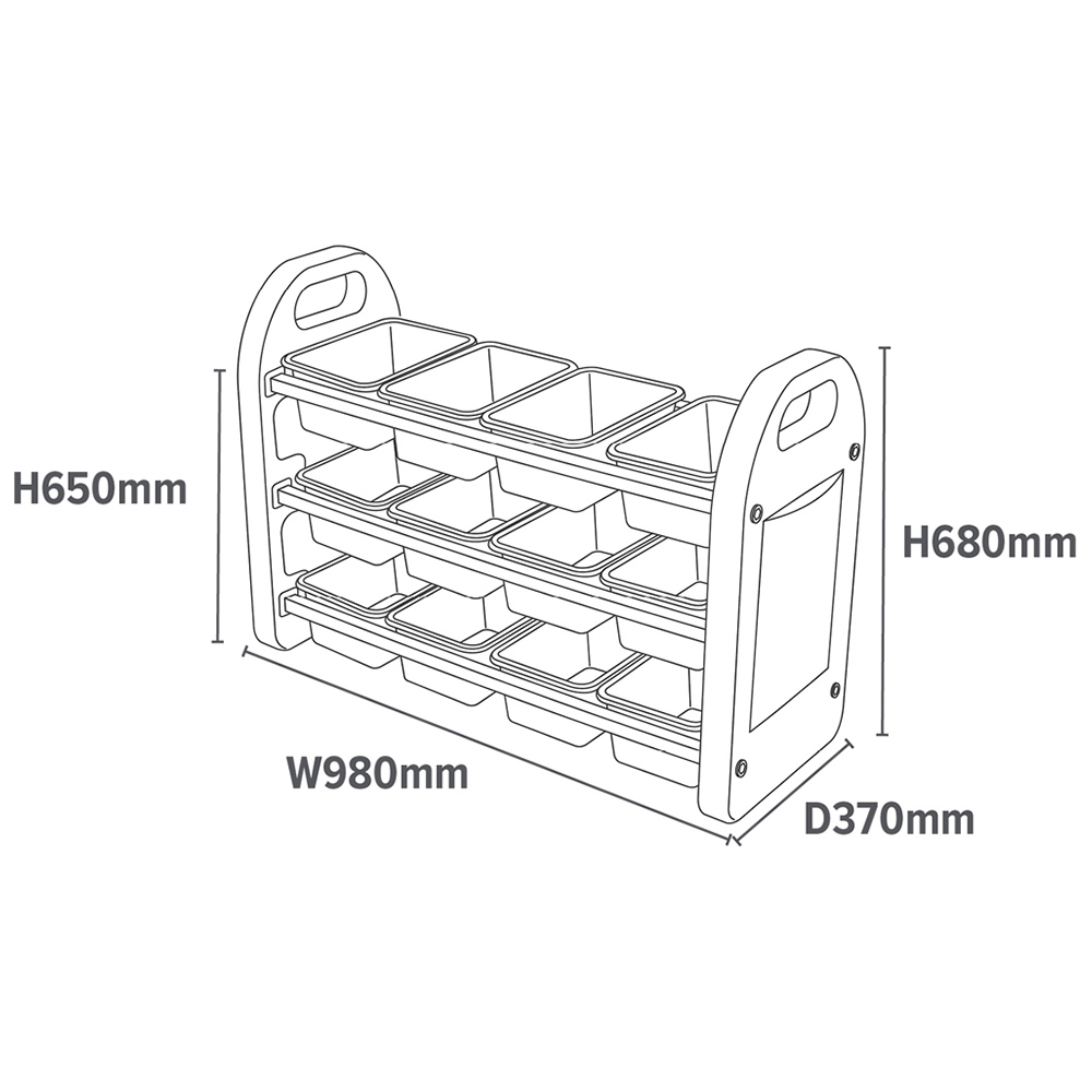 Liberty House Toys Kids 12 Bin Toy Organiser Unit Image 8