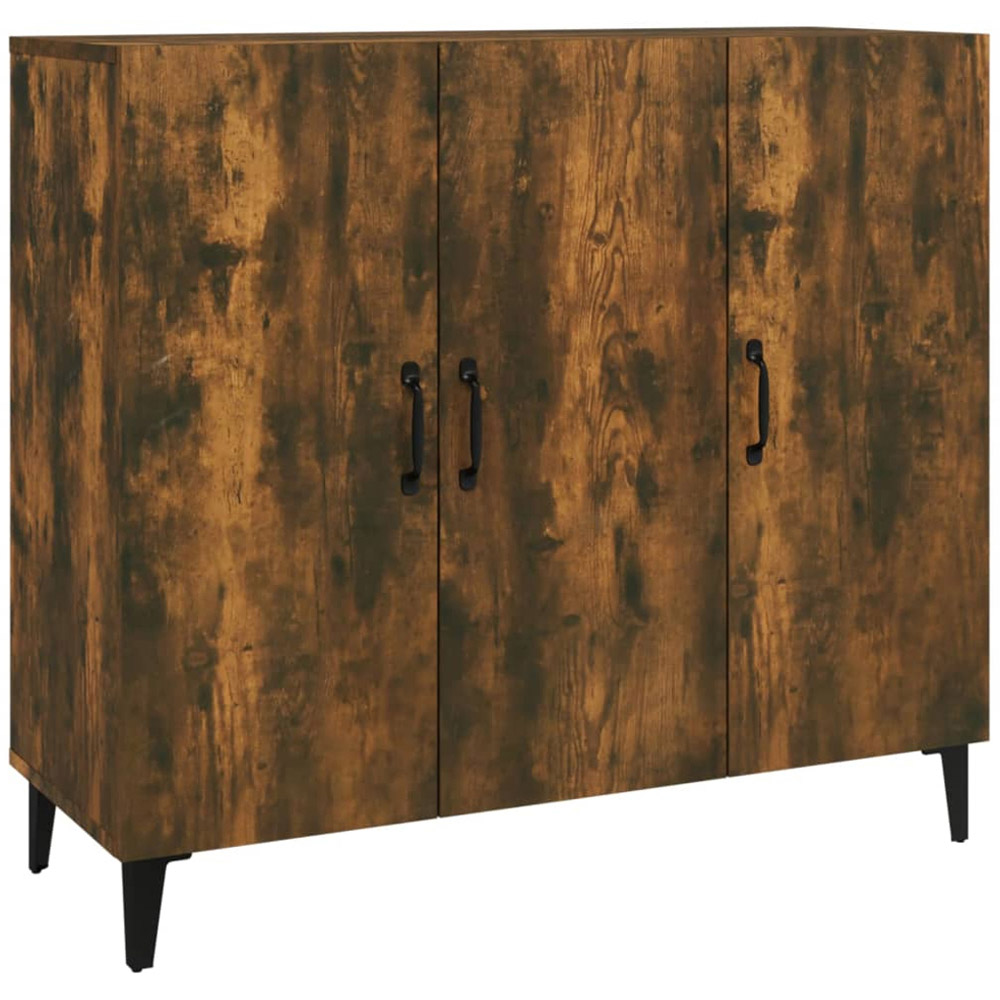 vidaXL 3 Door Smoked Oak Sideboard Image 2