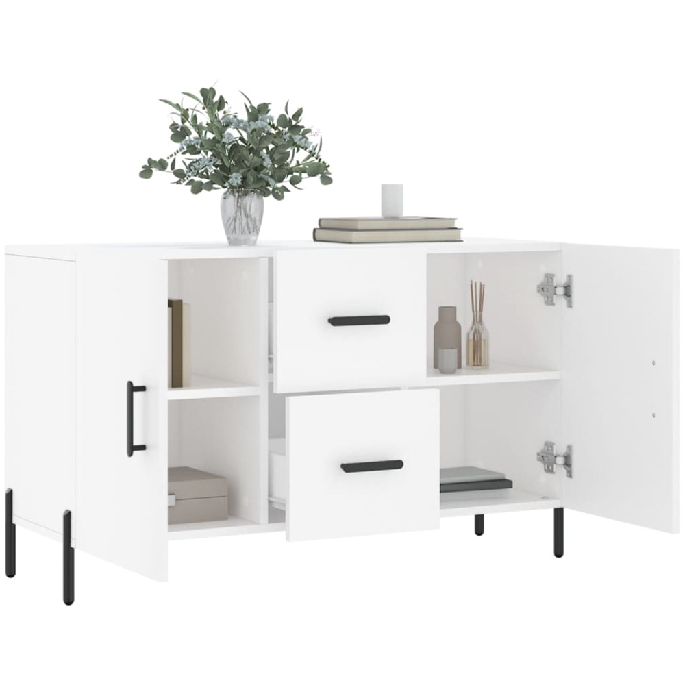 vidaXL 2 Door 2 Drawer White Wide Sideboard Image 4