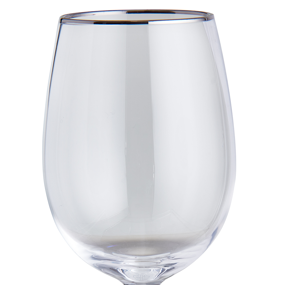 Wilko Silver Rim Wine Glasses 4 Pack Image 3