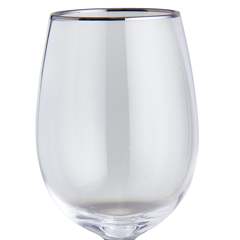 Wilko Silver Rim Wine Glasses 4 Pack Wilko