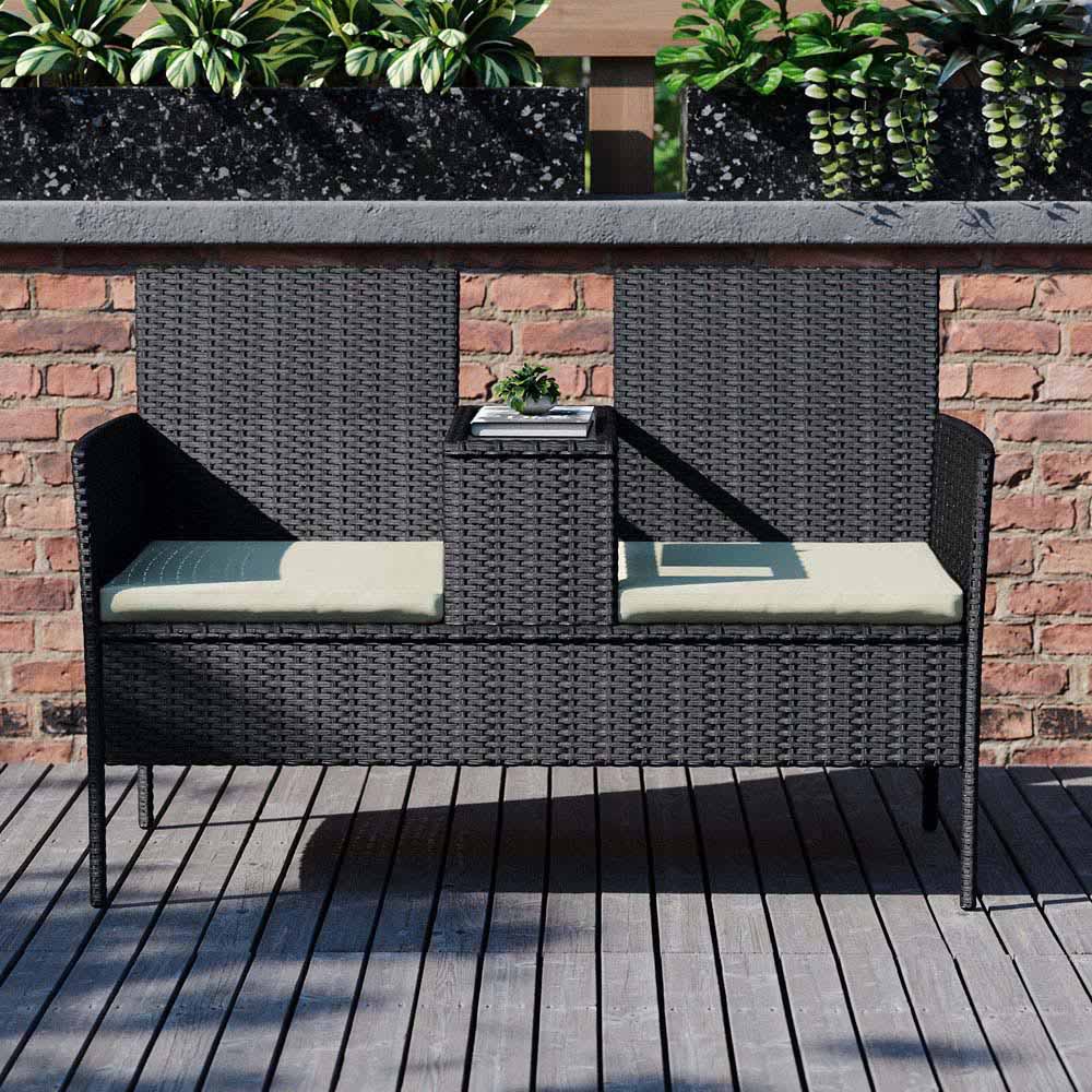 Garden Vida 2 Seater Black Vienna Love Companion Seat Image 4