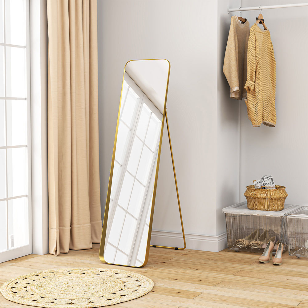 HOMCOM Gold Tone Rectangular Full Length Mirror 40 x 160cm Image 4