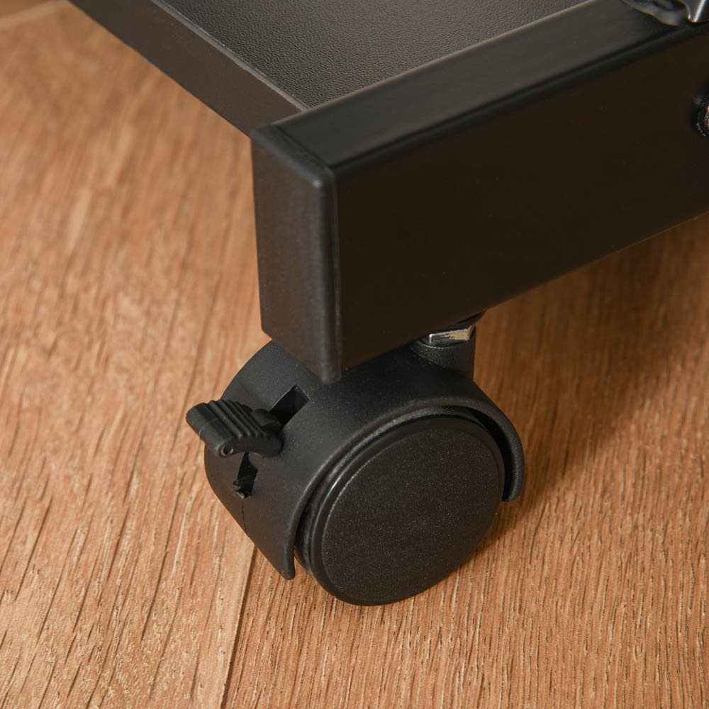 Portland Single Shelf Movable Computer Desk with Sliding Keyboard Tray Black Image 3