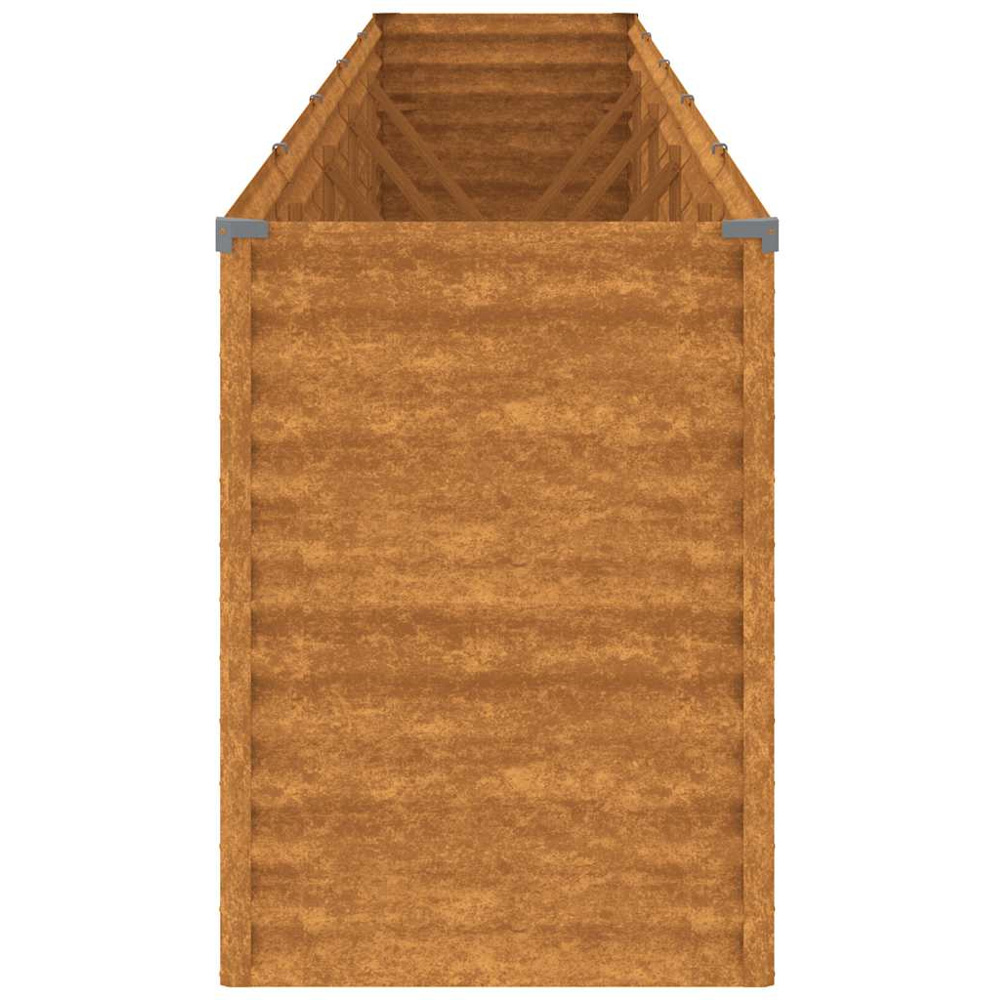 vidaXL Brown Corten Steel Raised Garden Bed 69 x 50 x 482cm Image 4