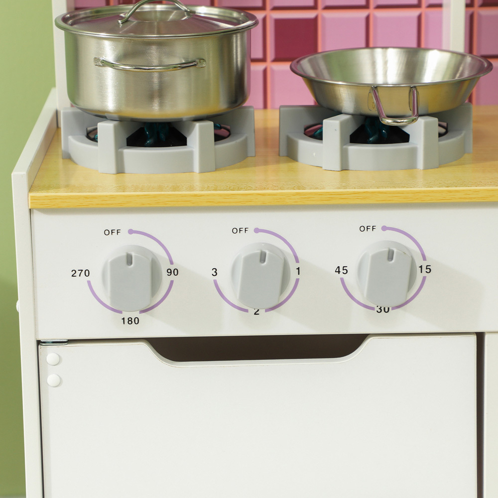 Tommy Toys AIYAPLAY Kids White Kitchen Play Set with Accessories Image 4