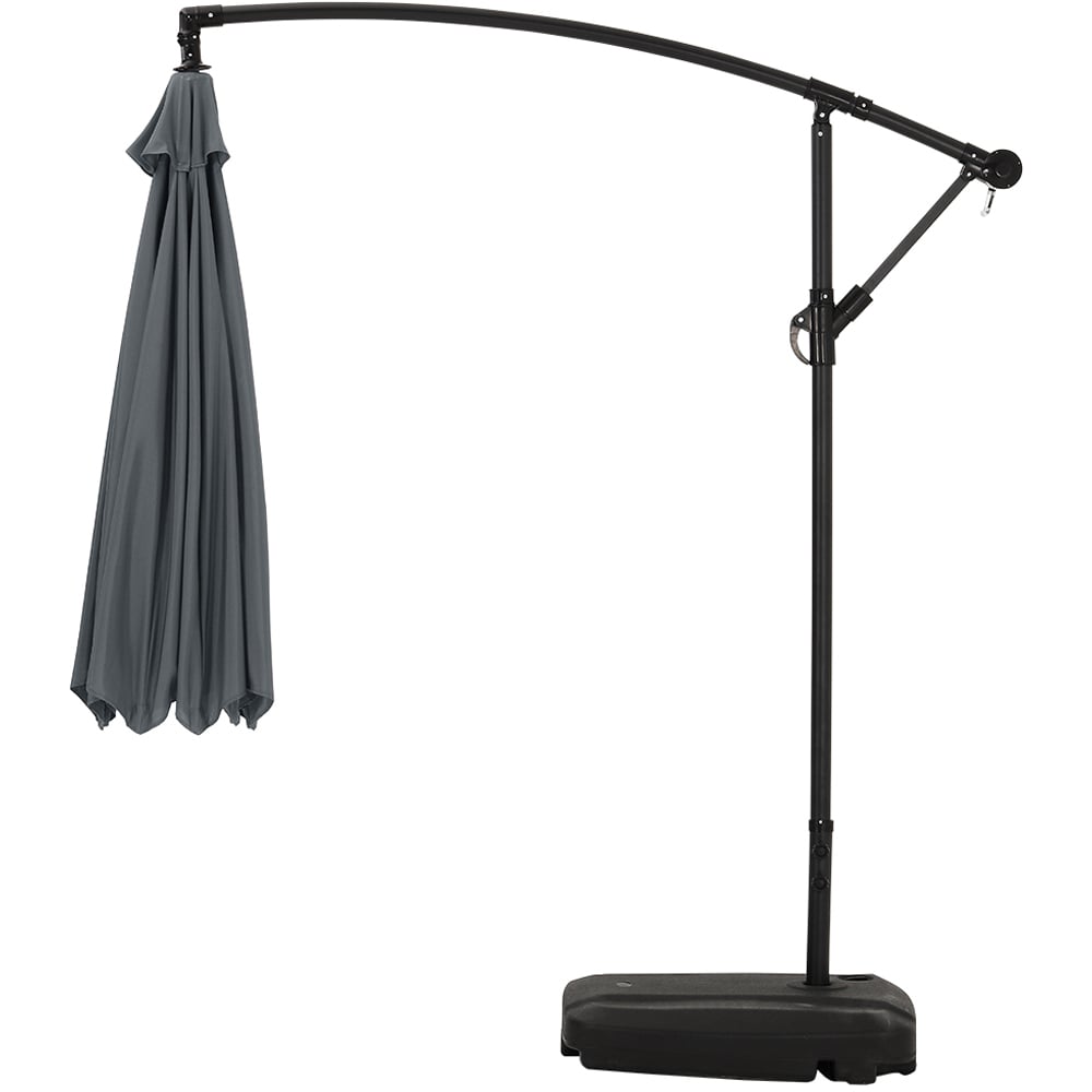 Living and Home Dark Grey Cantilever Parasol 3m with 60L Fillable Base Image 5