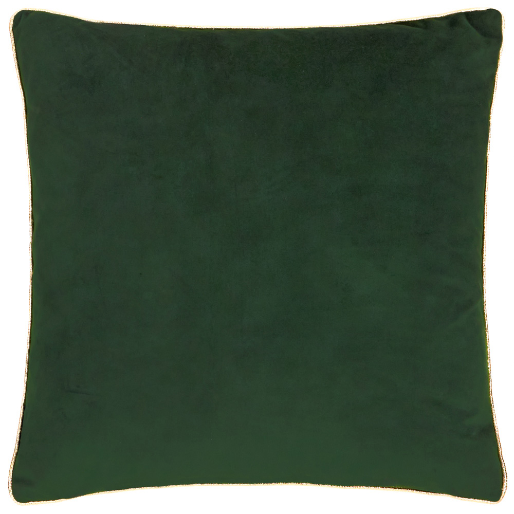 Furn Merry Christmas Ecru and Dark Green Velvet Cushion 45 x 45cm Image 3