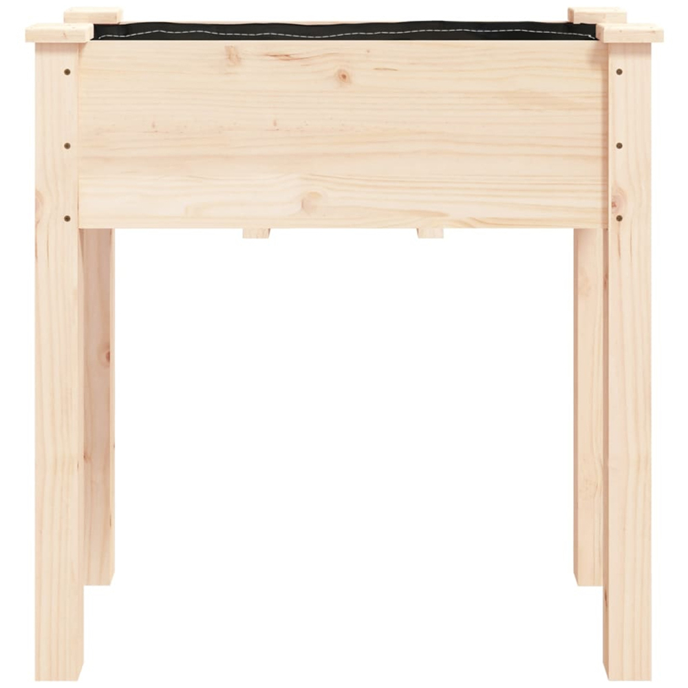 vidaXL Natural Solid Fir Wood Garden Planter with Liner 71 x 37 x 76cm Image 2