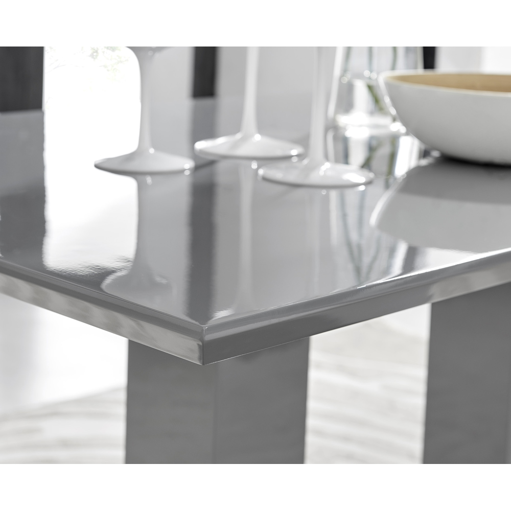 Furniturebox Molini Fontana 6 Seater Dining Set Grey Gloss Elephant Grey and Chrome Image 3