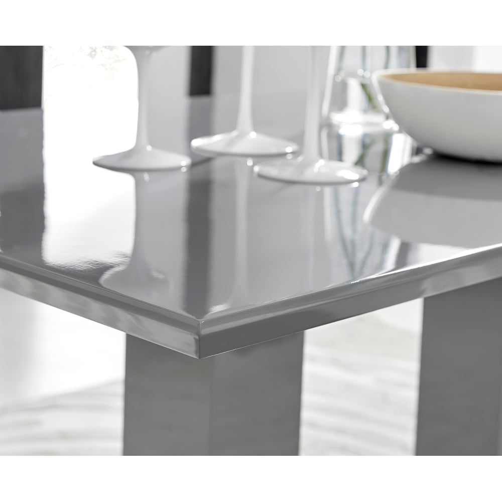 Furniturebox Molini Fontana 6 Seater Dining Set Grey Gloss Black and Chrome Image 3