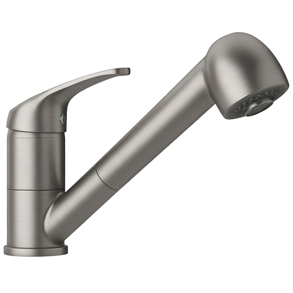 Piralla Savona Antique Nickel Single Lever Swivel Spout Kitchen Mixer Tap Image 1