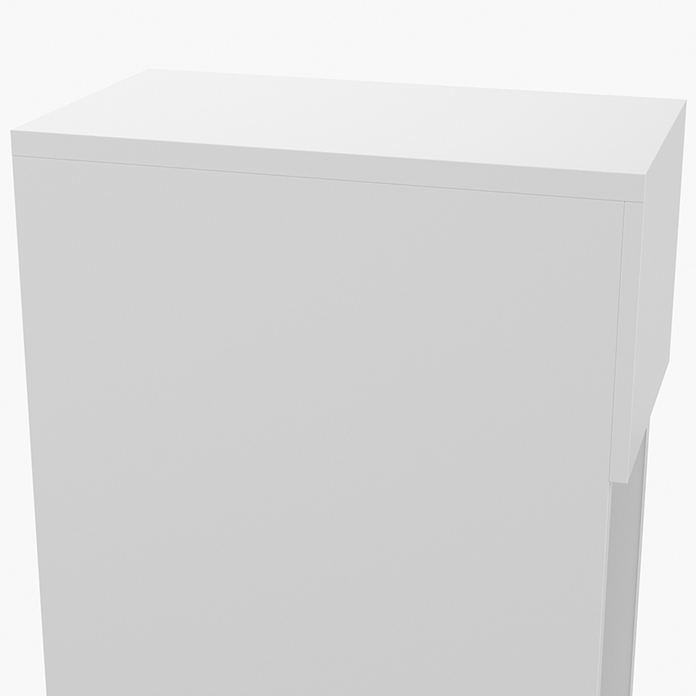 Living and Home Single Drawer White Bedside Table Image 4