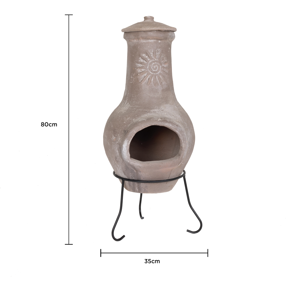 Charles Bentley Snug Belem Sun Design Medium Natural Clay Chiminea Image 9