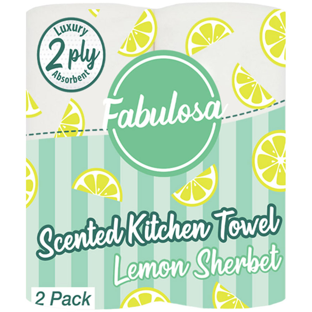 Fabulosa 2 Ply Lemon Sherbet Kitchen Towel 2 Rolls Image 1