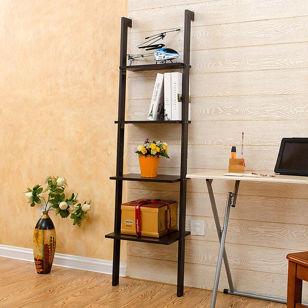 Living and Home 4 Tier Black Wall Hanging Ladder Shelf Image 5