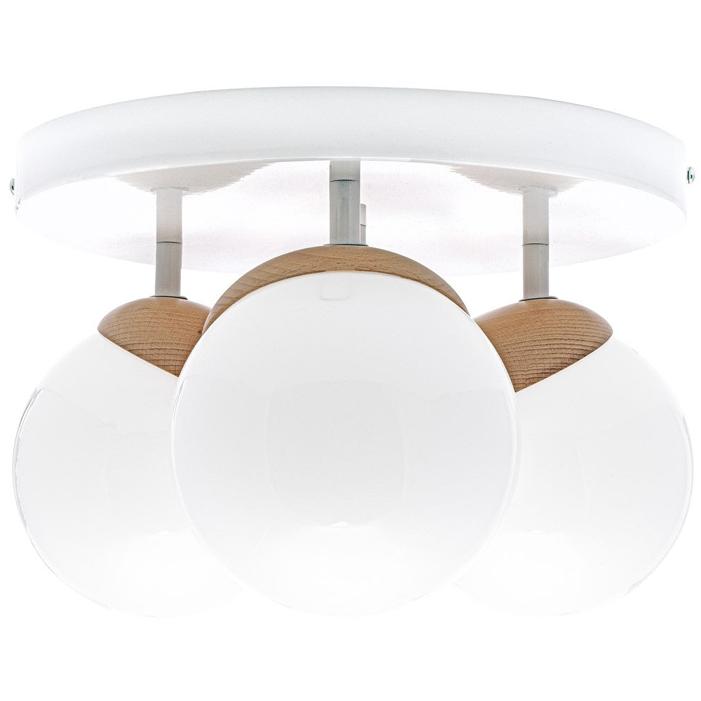 Milagro Sfera Wood White Ceiling Lamp 230V Image 1