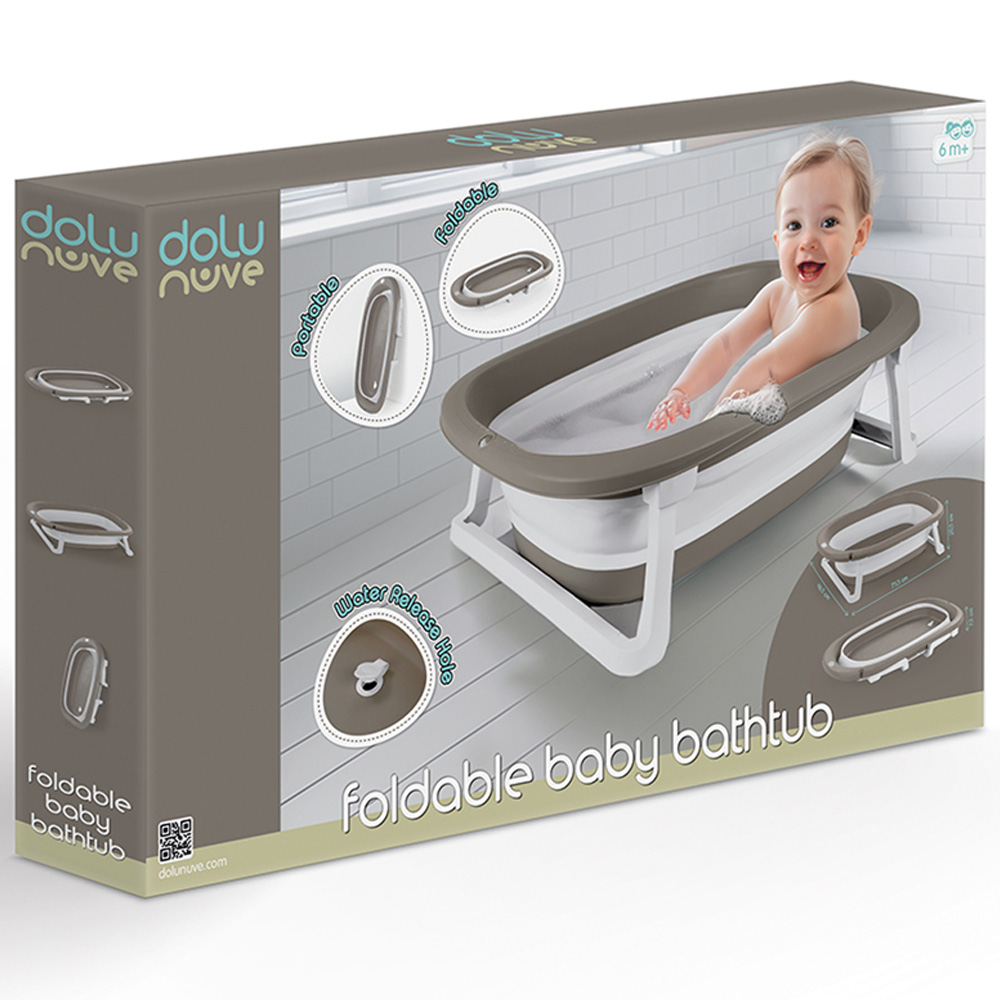 Dolu Stone Grey Folding Baby Bathtub Image 5