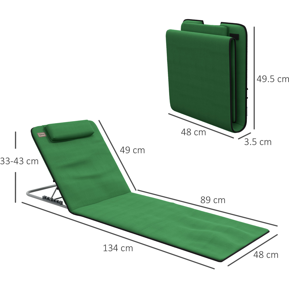 Outsunny Set of 2 Green Adjustable Folding Sun Lounger Image 8