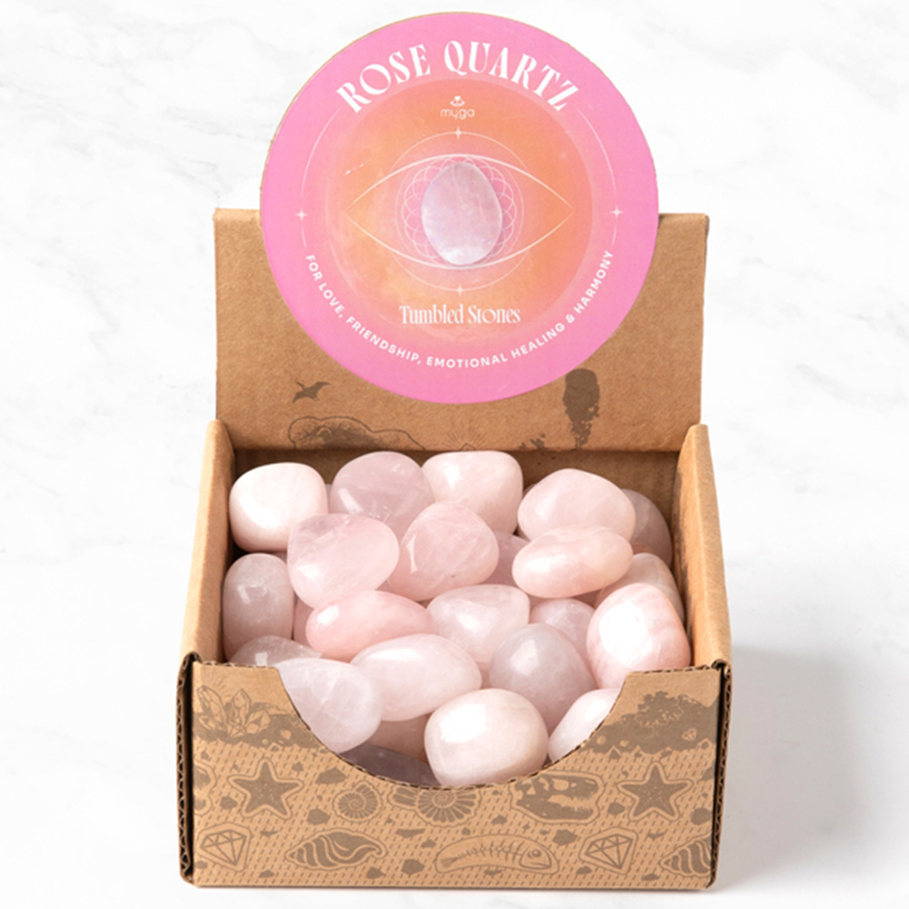 Myga 50 Piece Rose Quartz Tumbled Stone Healing Crystal Image 4