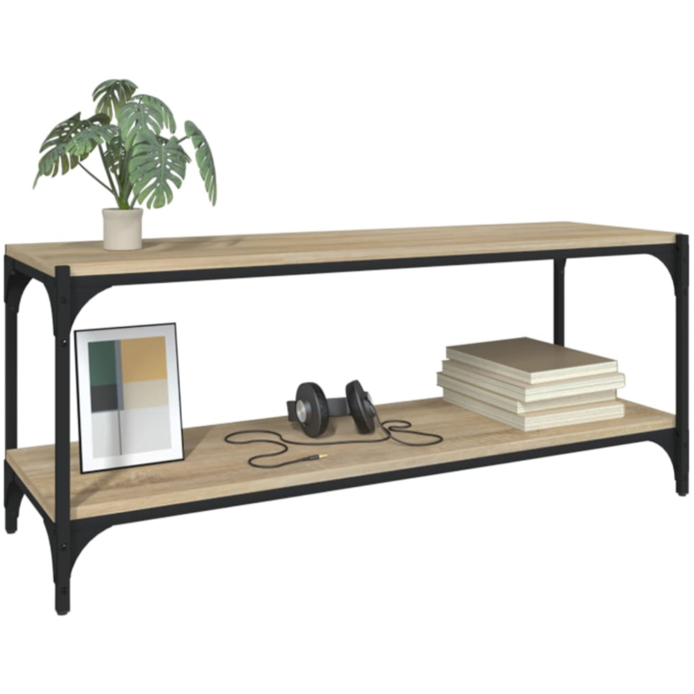 vidaXL Single Shelf Sonoma Oak Industrial Style TV Cabinet Image 4