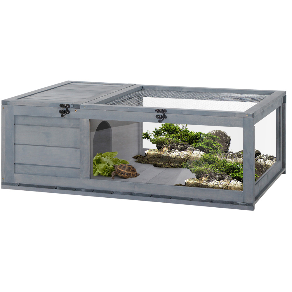 PawHut Grey Tortoise House 32 x 60.5 x 91cm Image 1