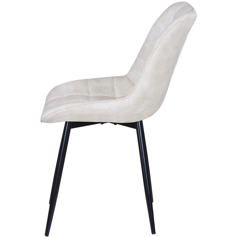 Alba Set of 2 Beige Suede Effect Plush Padded Dining Chairs Image 4