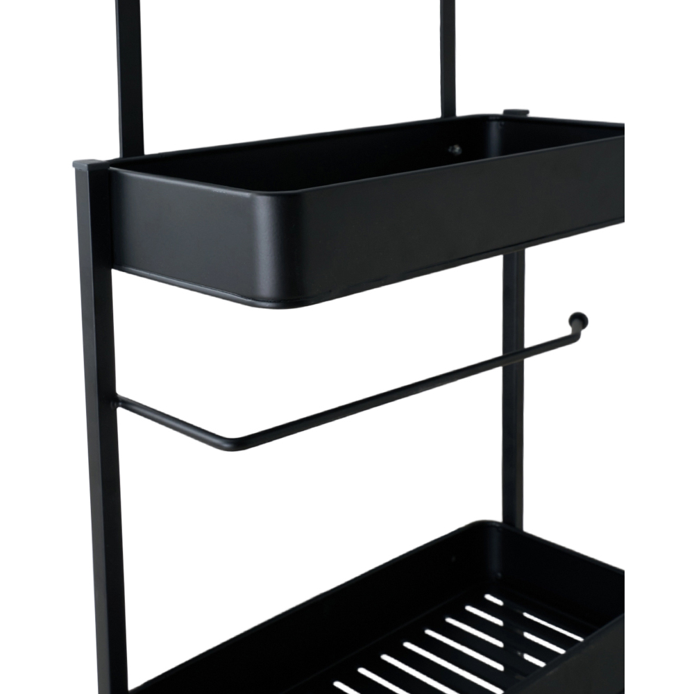 Living and Home 2 Tier Black Carbon Steel Multi Use Kitchen and Fridge Storage Rack Image 6