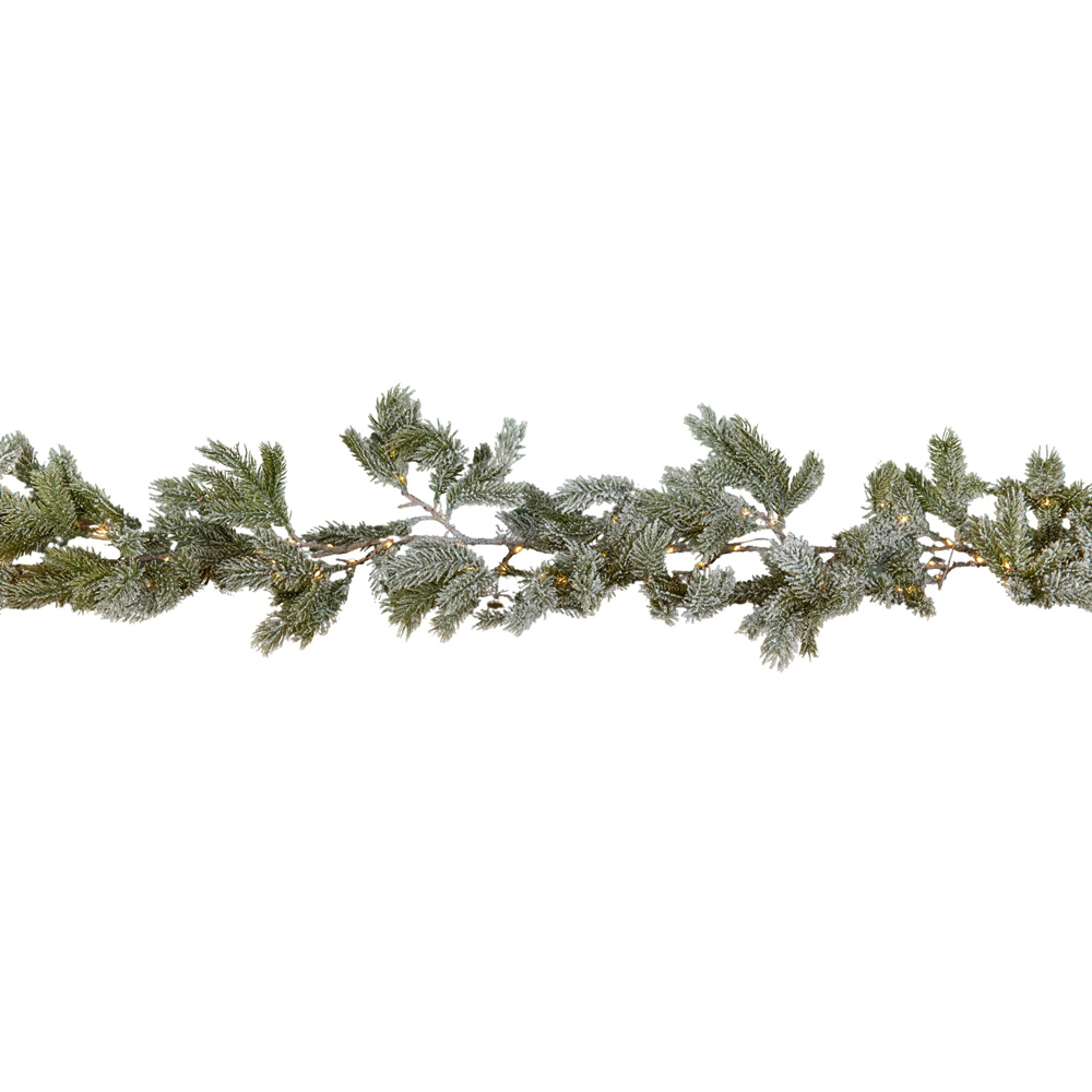 Samuel Alexander 120 Warm White LED Frosted Pine Needle Christmas Garland 180cm Image 1