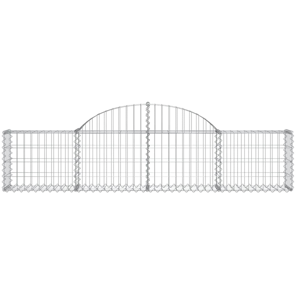 vidaXL Silver Galvanised Iron Arched Gabion Basket 200 x 30 x 40/60cm 2 Pack Image 4