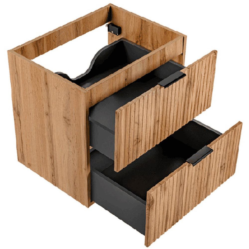 Impact Furniture Adel 4 Drawer Oak Wall Hung Countertop Double Vanity Unit 1200mm Image 5