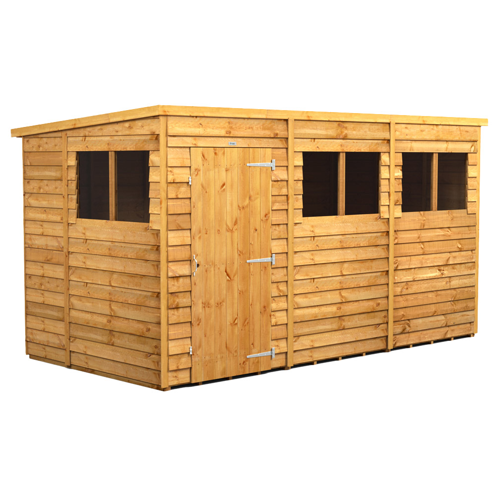 Power 12 x 6ft Overlap Pent Garden Shed Image 1