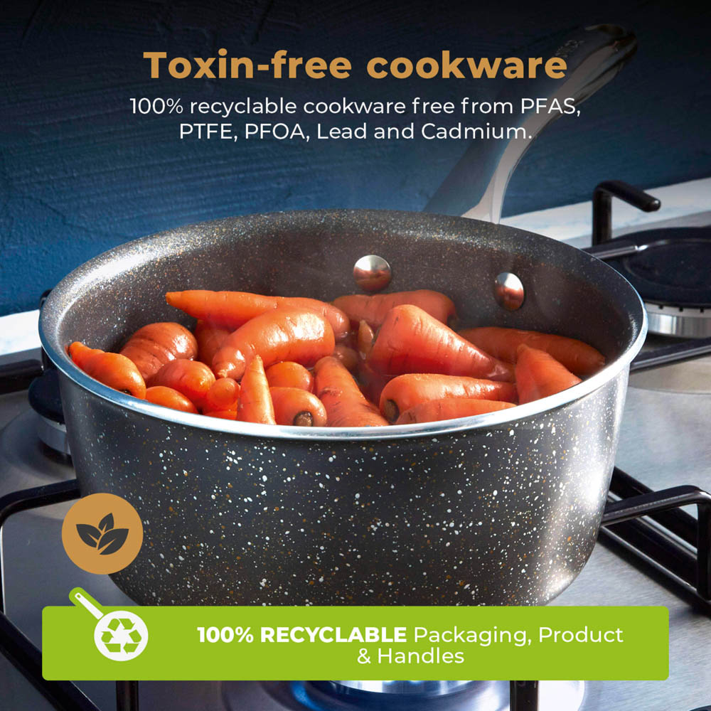 Tower 18cm Forged Aluminium Non-Stick Saucepan with Glass Lid Image 7