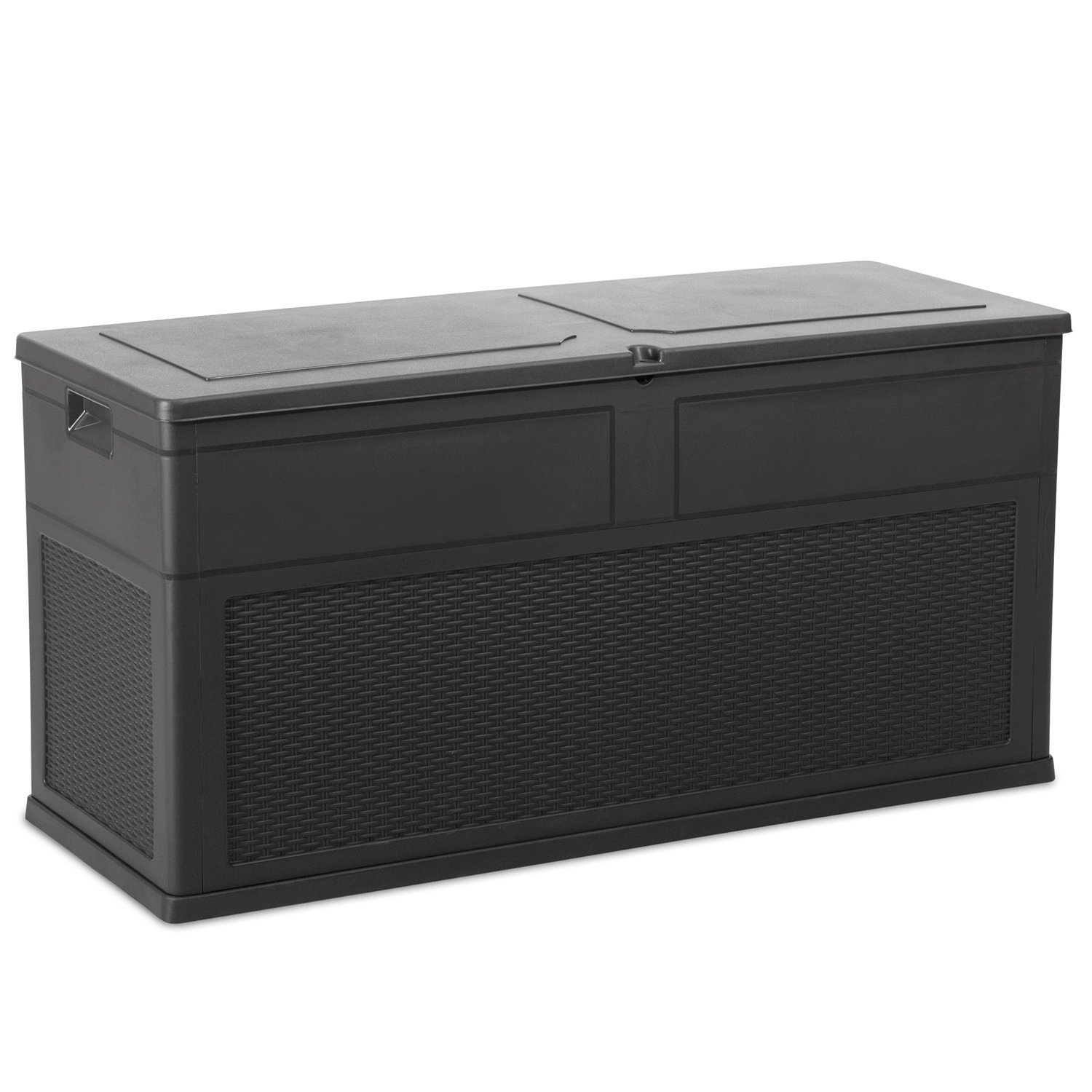 Toomax Toscana 320L Black Rattan Effect Garden Storage Box Image 1