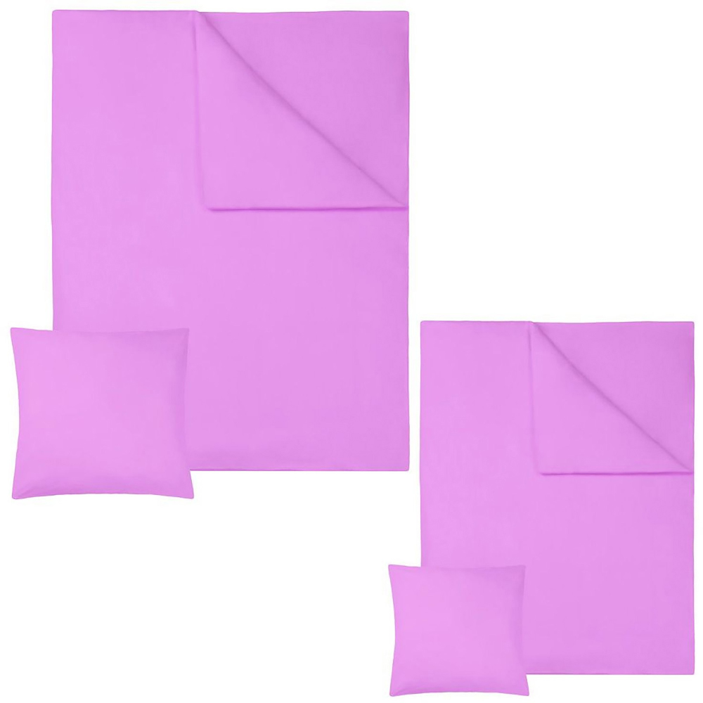 tectake Double Purple Cotton Duvet Cover Set 2 Pack Image 2