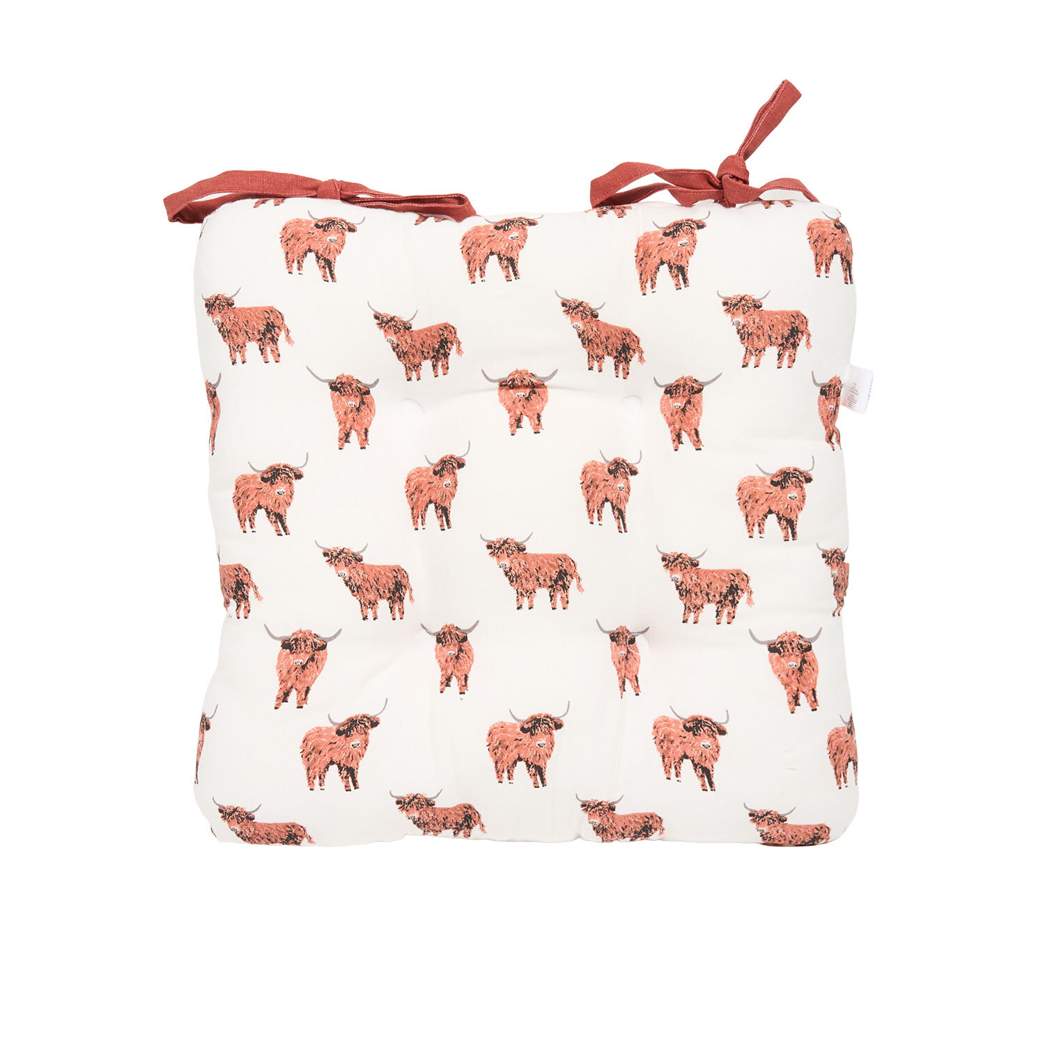 Highland Cow Seat Pad White Image 2