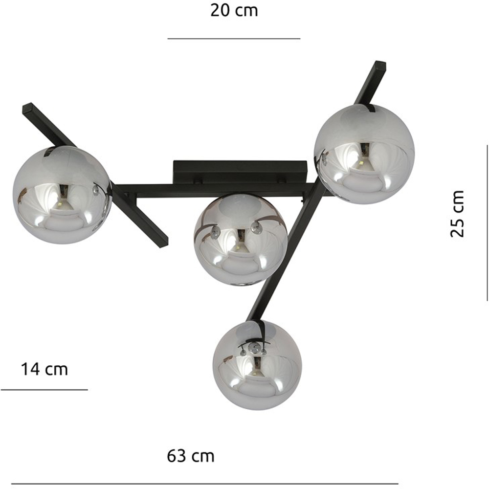 Emibig Smart 4 Light Graphite Shade Black E14 Ceiling Pendant Light Image 9