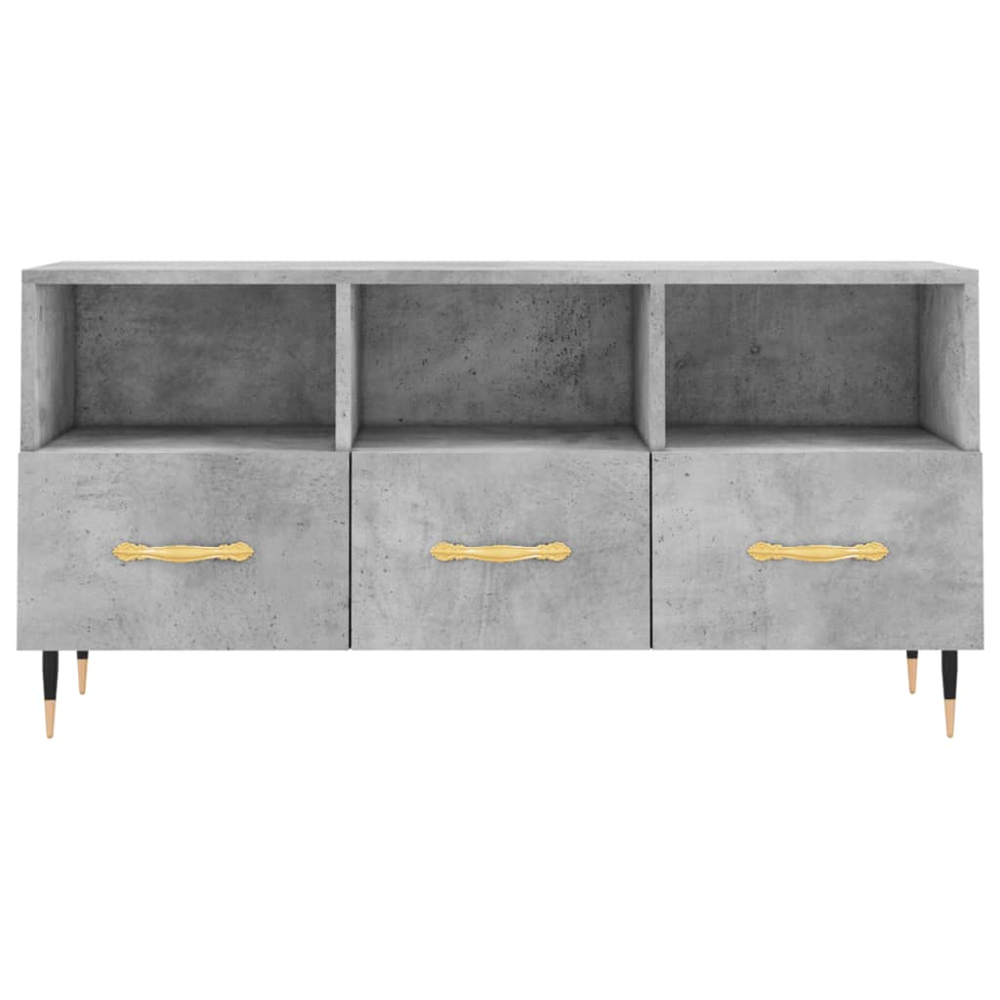 vidaXL 3 Drawer 3 Shelf Concrete Grey TV Cabinet Image 5