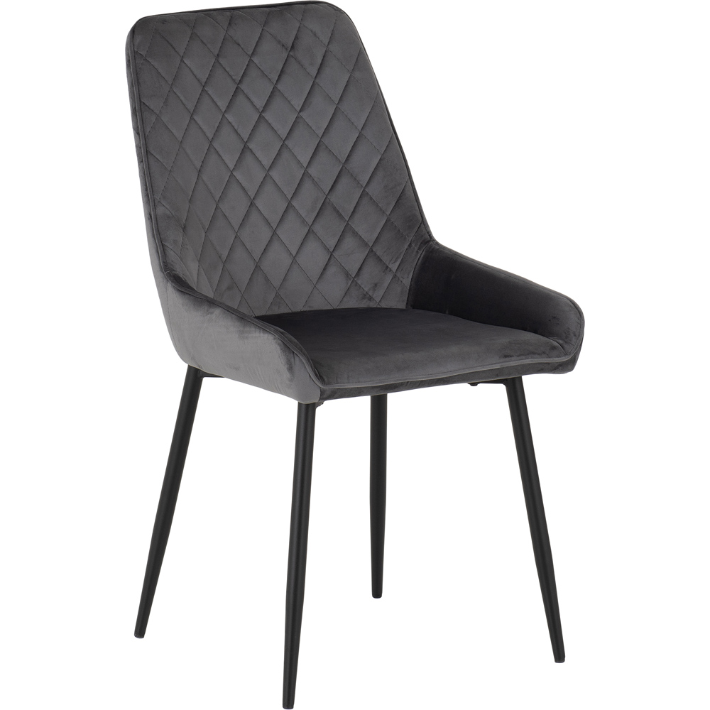 Seconique Avery Set of 2 Grey Velvet Dining Chair Image 4