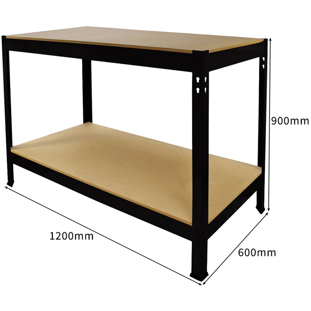 Monster Shop T-Rax Black Metal Racking Units and Workbench 90cm 3 Pack Image 6