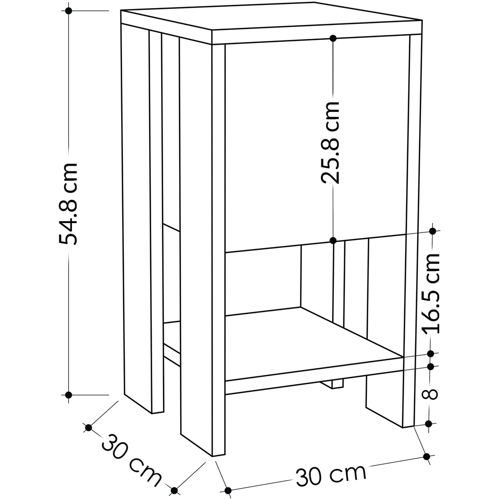 Decortie Ema Oak and White Bedside Table Image 8